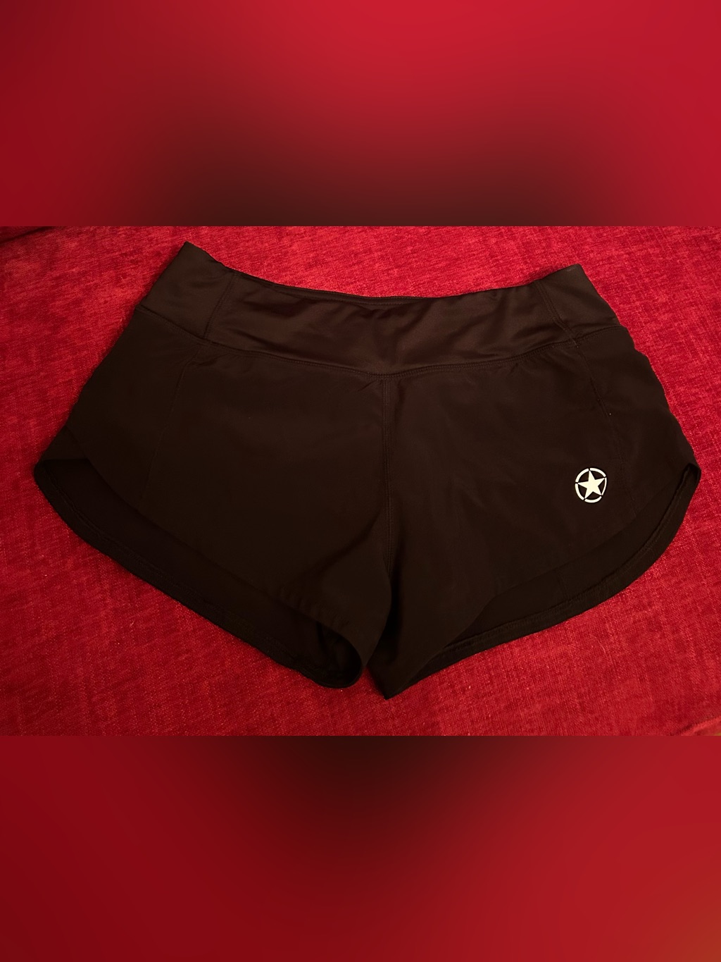 Savage Barbell Black Womens Athletic Shorts With Star Logo